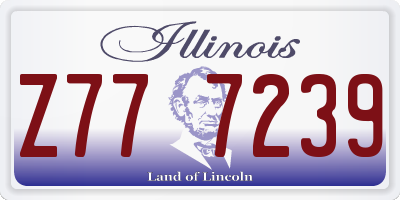 IL license plate Z777239