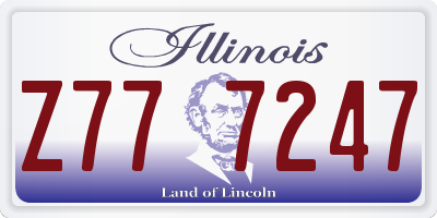 IL license plate Z777247