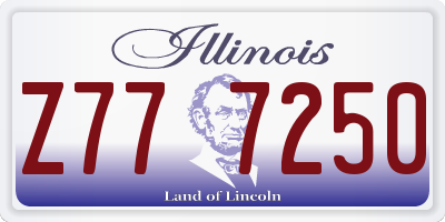 IL license plate Z777250