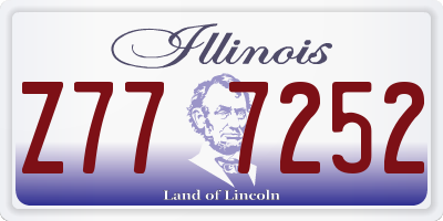 IL license plate Z777252