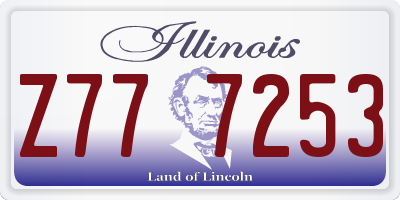 IL license plate Z777253