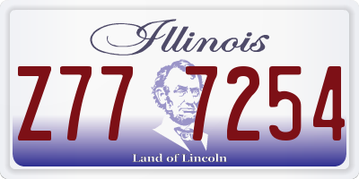 IL license plate Z777254
