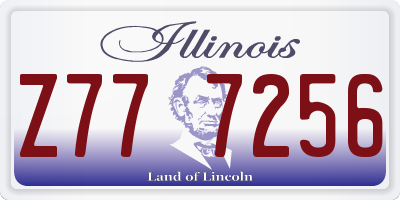 IL license plate Z777256