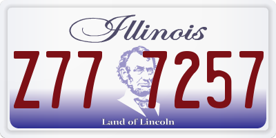IL license plate Z777257