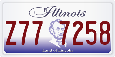 IL license plate Z777258