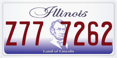 IL license plate Z777262