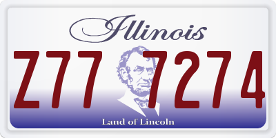 IL license plate Z777274