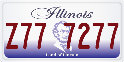 IL license plate Z777277