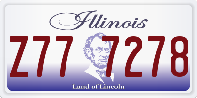 IL license plate Z777278