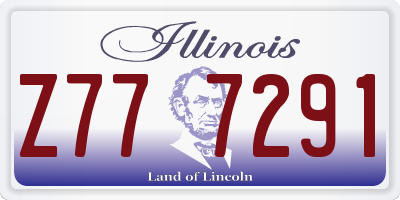 IL license plate Z777291