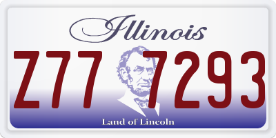 IL license plate Z777293