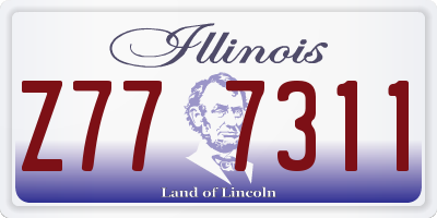 IL license plate Z777311