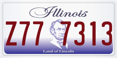 IL license plate Z777313