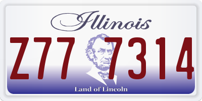 IL license plate Z777314