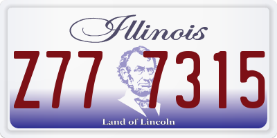 IL license plate Z777315