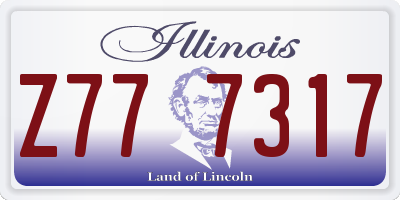 IL license plate Z777317
