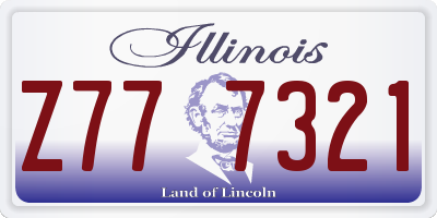 IL license plate Z777321