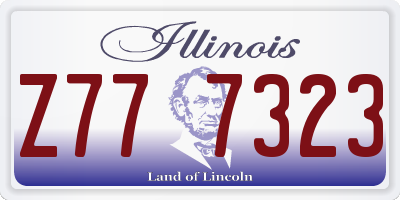 IL license plate Z777323