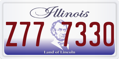 IL license plate Z777330