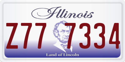IL license plate Z777334