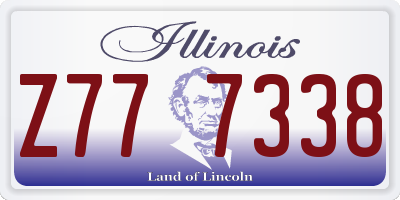 IL license plate Z777338