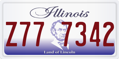 IL license plate Z777342