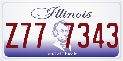 IL license plate Z777343
