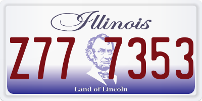 IL license plate Z777353