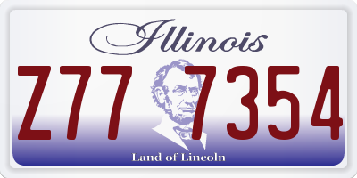 IL license plate Z777354