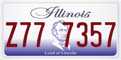 IL license plate Z777357