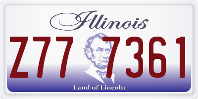 IL license plate Z777361