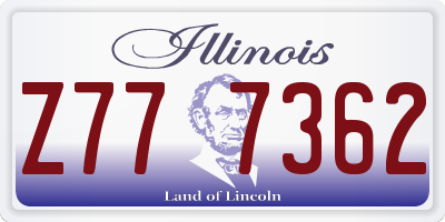 IL license plate Z777362