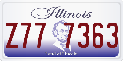 IL license plate Z777363
