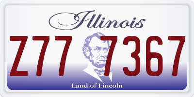 IL license plate Z777367
