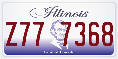 IL license plate Z777368