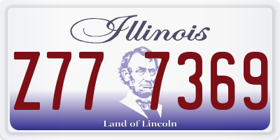 IL license plate Z777369