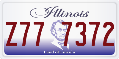 IL license plate Z777372