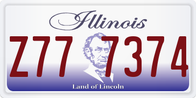 IL license plate Z777374