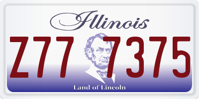 IL license plate Z777375