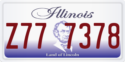 IL license plate Z777378