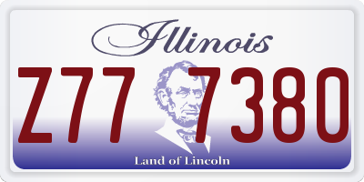 IL license plate Z777380