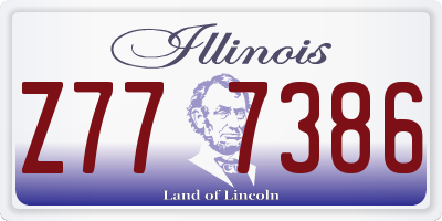 IL license plate Z777386