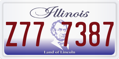 IL license plate Z777387