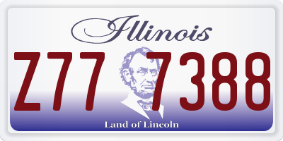 IL license plate Z777388