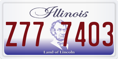 IL license plate Z777403