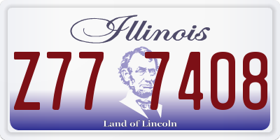 IL license plate Z777408