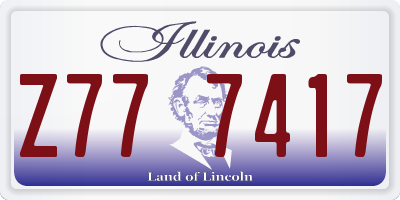 IL license plate Z777417