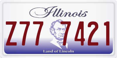 IL license plate Z777421