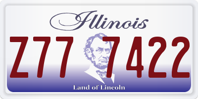 IL license plate Z777422