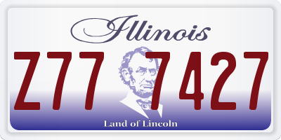 IL license plate Z777427